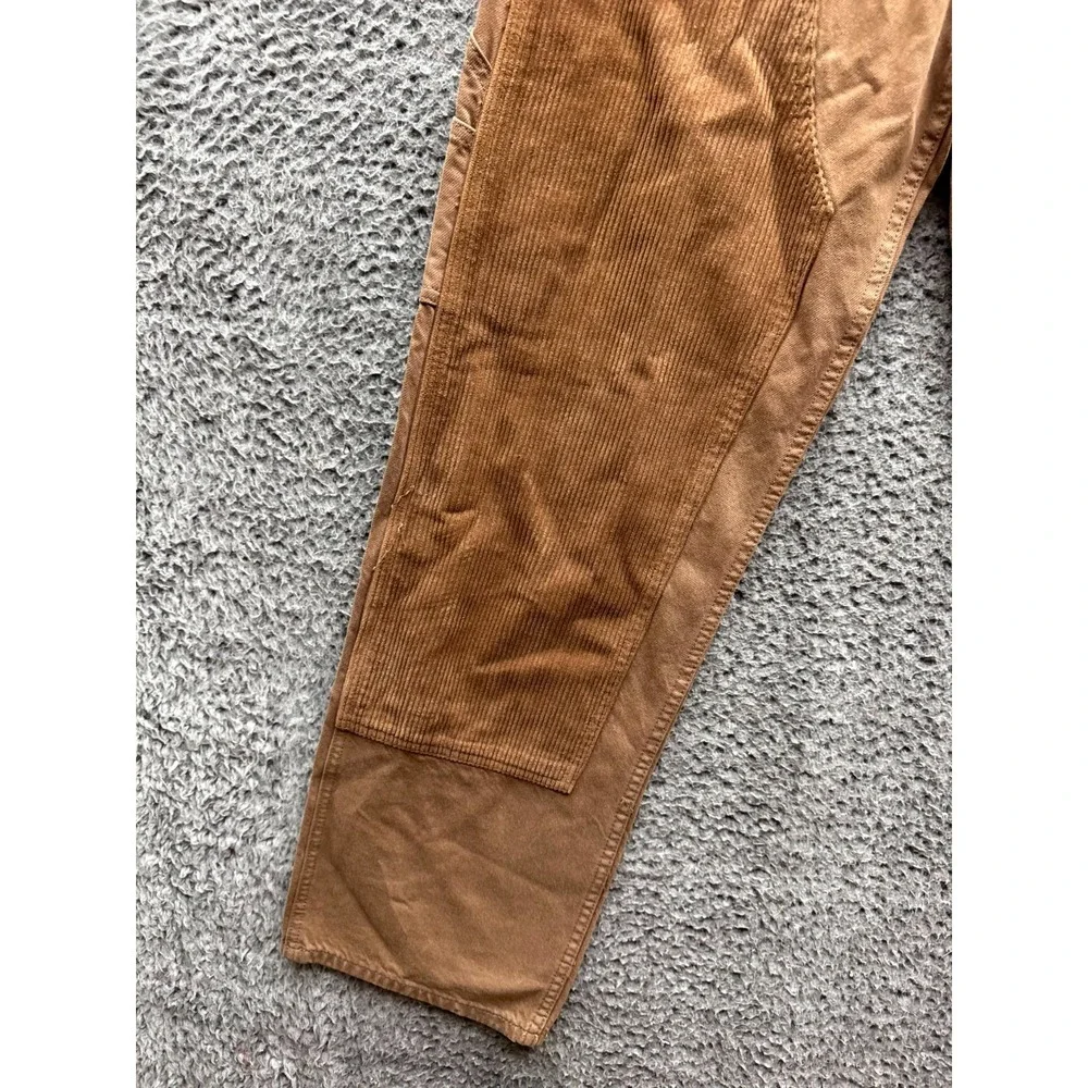 NWD Pacsun Corduroy Patch Double Knee Baggy Carpenter Pants Brown Size 28 x 30